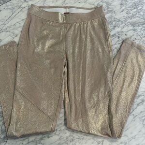 Free People cracked gold leggings